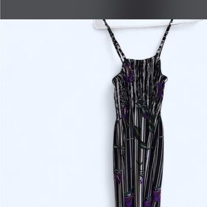 Women’s Isla Bonita black and white striped midi dress